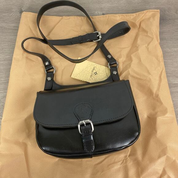Patricia Nash Black Leather Lindy Saddle Bag NWT - Picture 5 of 16